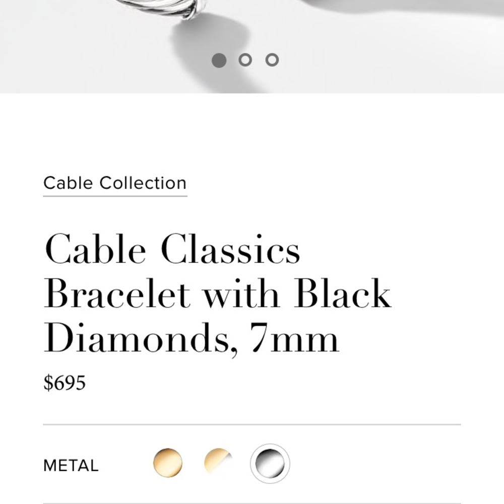 DAVID YURMAN Beautiful black diamond cuff bracelet - Picture 5 of 6